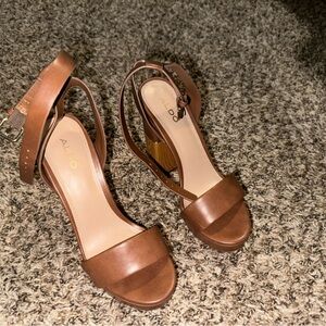 ALDO brown block heels